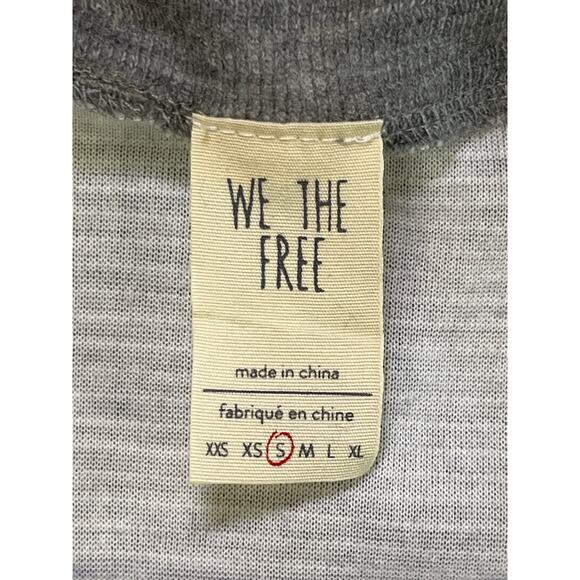 We The Free Gray Zip Shoulder Slouchy Boatneck Knit Pullover Top Size S - Picture 2 of 9